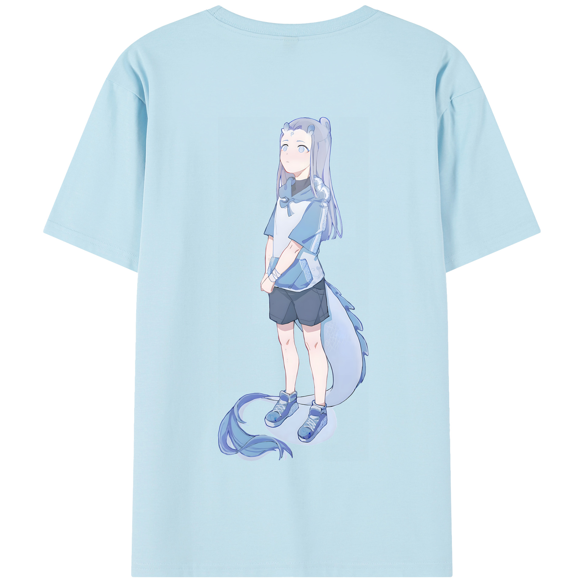 （画像用） Ne Zha 2 ナタ 魔童の大暴れ 綿100％半袖Tシャツ（背面プリント）